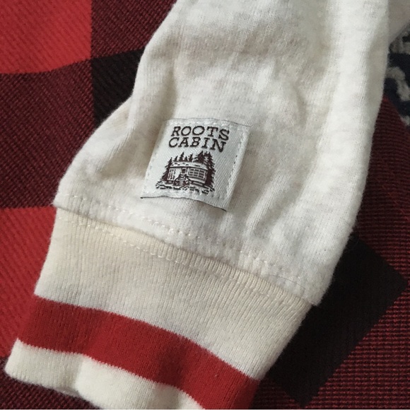 Roots Girls Cabin Red Check plaid dress jumper & cream mock neck top - Picture 3 of 4